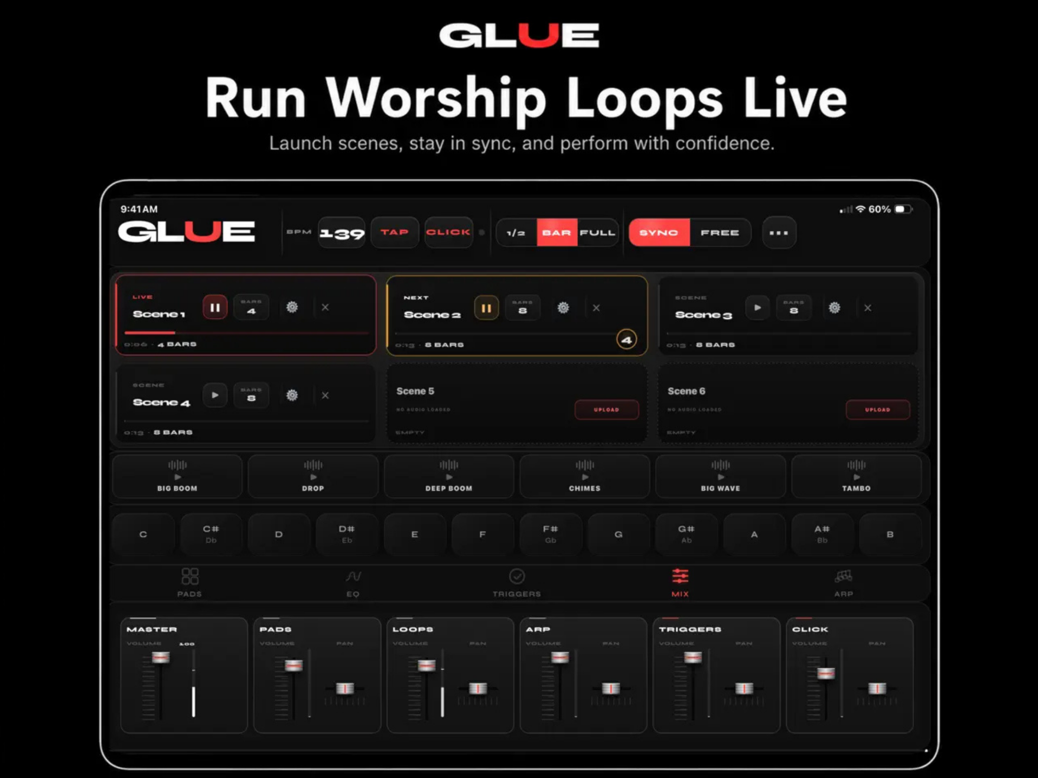 Glue iPad performance workstation
